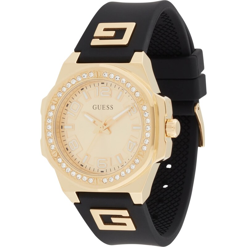 GUESS Analógové hodinky Hype zlatá / čierna 58460212