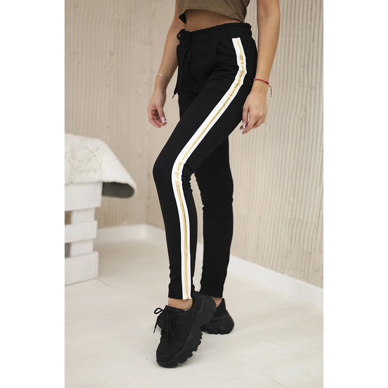 Kesi Bavlnené nohavice Diva so zlatým prúžkom 64235523