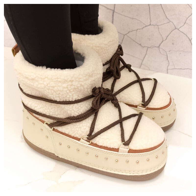 SEASTAR Dámske zateplené béžové čižmy LANA 58461342