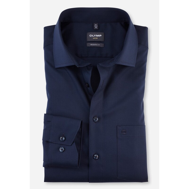 Pánska tmavomodrá biznis košeľa s lyocellom OLYMP modern fit 58462867