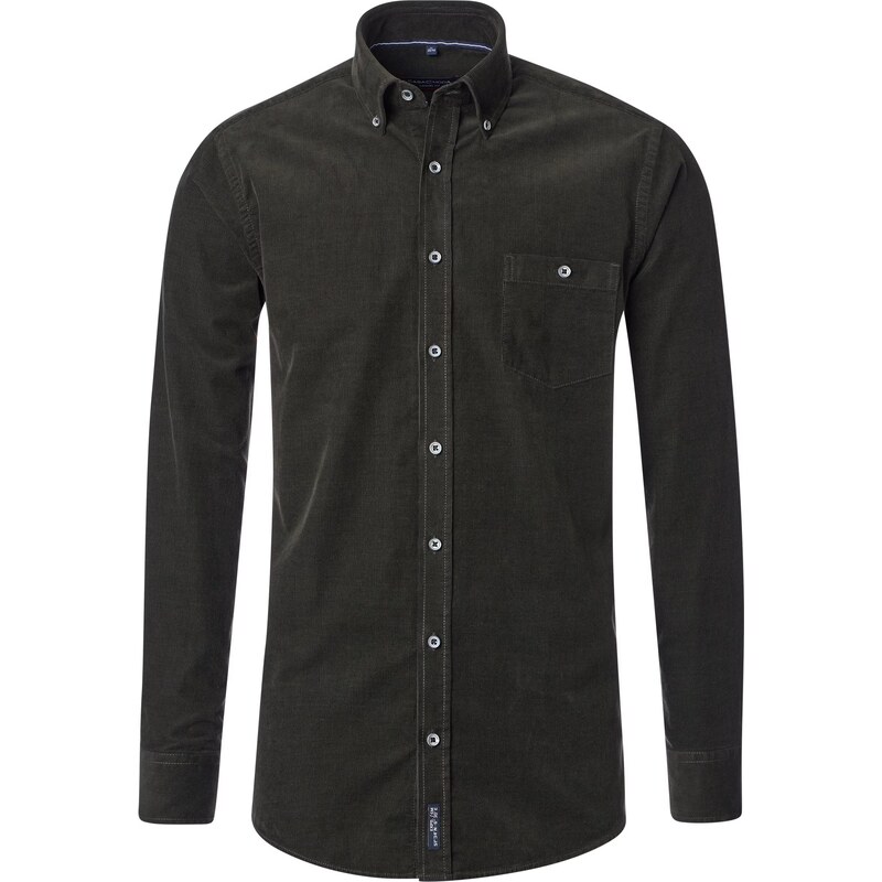 Pánska menčestrová tmavozelená košeľa CASA MODA 58462882