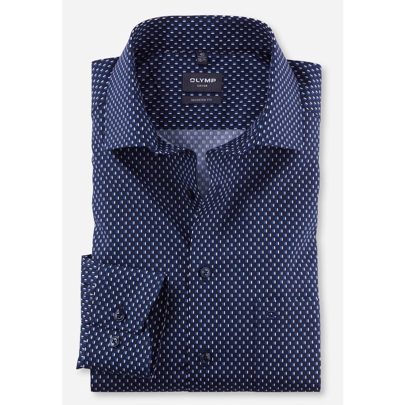 Pánska bavlnená modrá biznis košeľa OLYMP modern fit 58462851