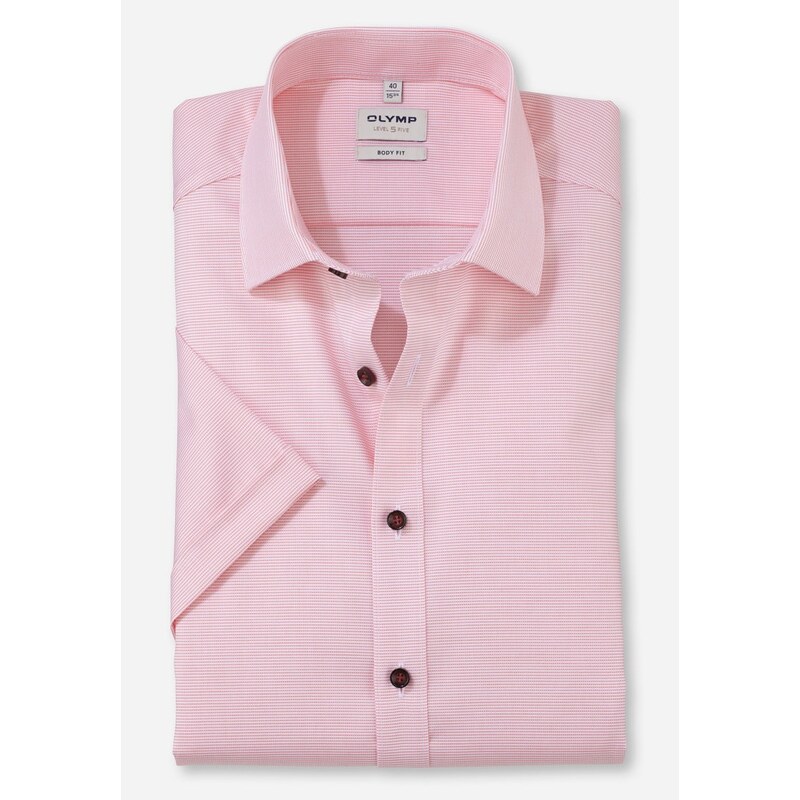 Pánska ružová košeľa so štruktúrou OLYMP body fit 58462855