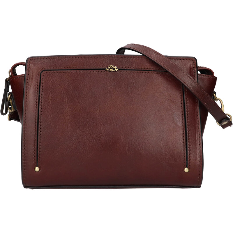 Kožená dámska crosbody kabelka Katana Didia - tmavo hnedá 58430298
