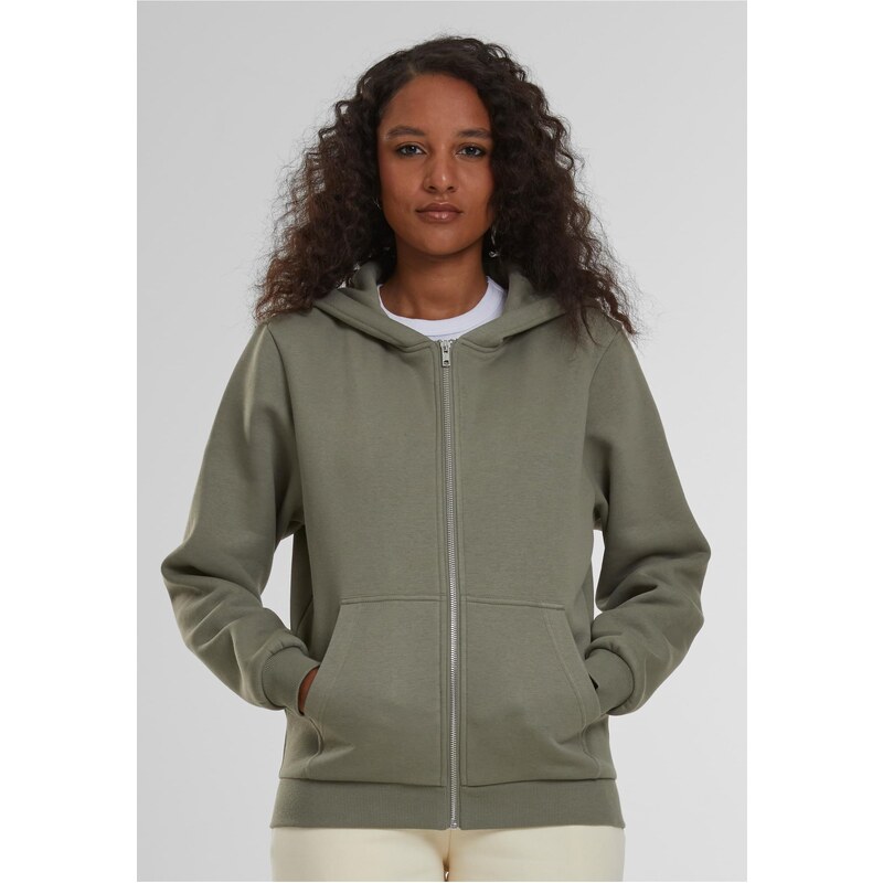 Urban Classics Womens zip-up sweatshirt Fluffy olive 65685244