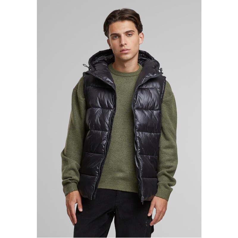Urban Classics Mens quilted vest with hood Recycled black 58482049