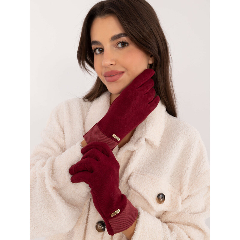 Wool Fashion Italia Gloves-AT-RK-23905.03X-burgundy 64666776