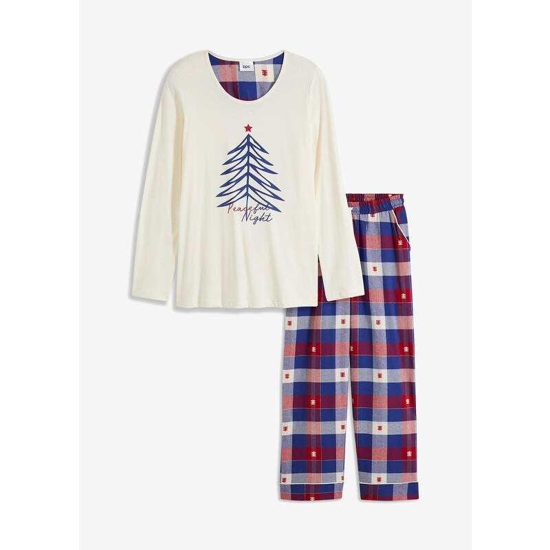 bonprix Pyžamo s flanelovými nohavicami, farba červená 58486761