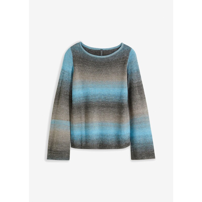 bonprix Pulóver s farebným prielivom, farba modrá 58486773