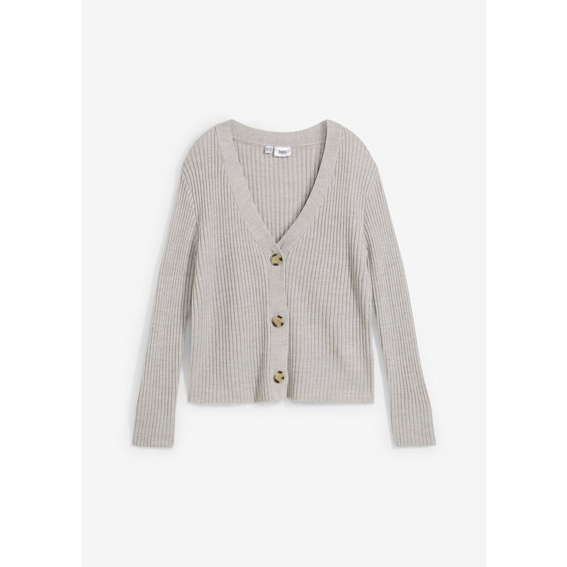 bonprix Pletený sveter, vrúbkovaný, farba šedá 58486847