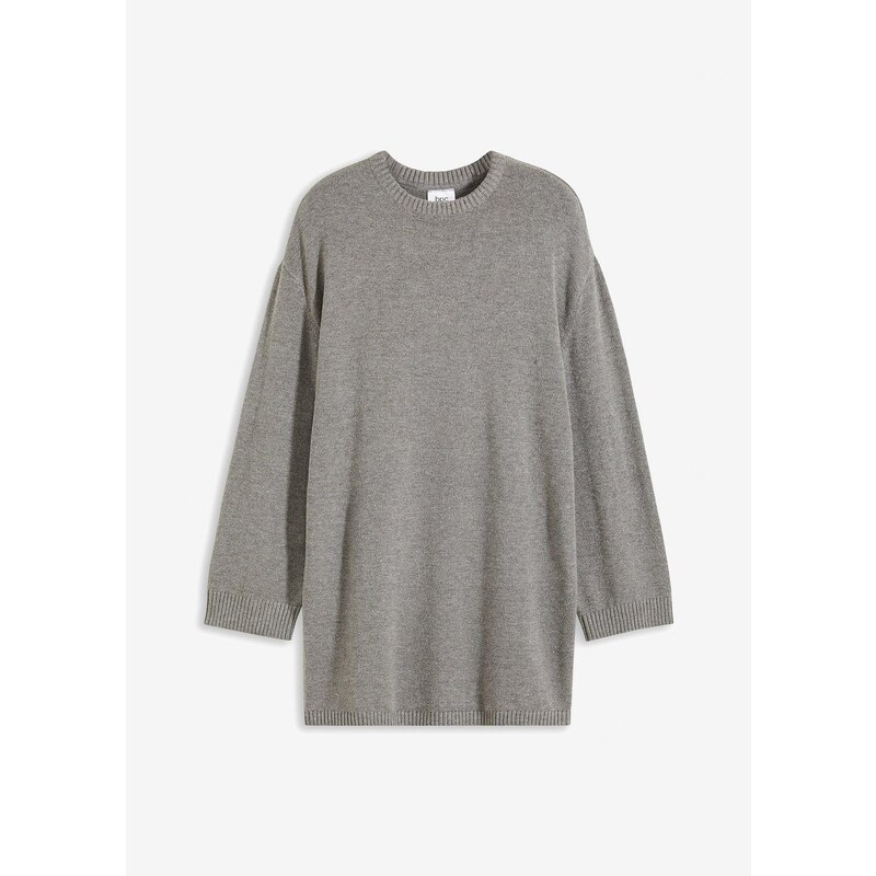 bonprix Dlhý pletený pulóver s bočnými rozparkami z viskózového mixu, 58486855