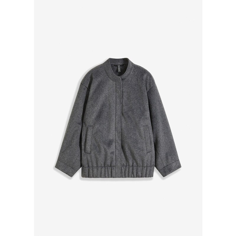 bonprix Bluzón, Oversize, vo vlnenom vzhľade, farba šedá 58486873