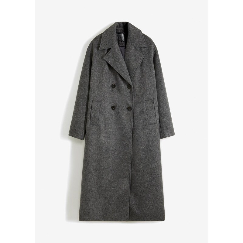 bonprix Oversize kabát, dvojradové zapínanie, vo vlnovom štýle, farba 58486959