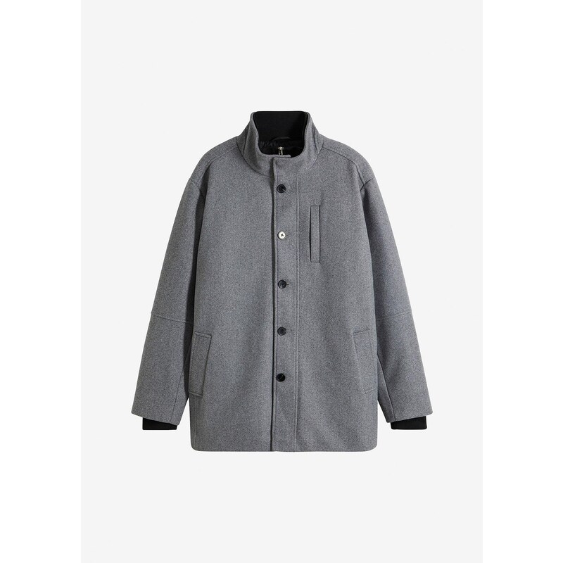 bonprix Zimná bunda vo vlnenom vzhľade, farba šedá 58486944