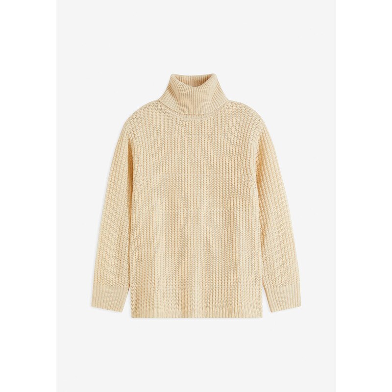 bonprix Pletený rolák, farba béžová 58487059