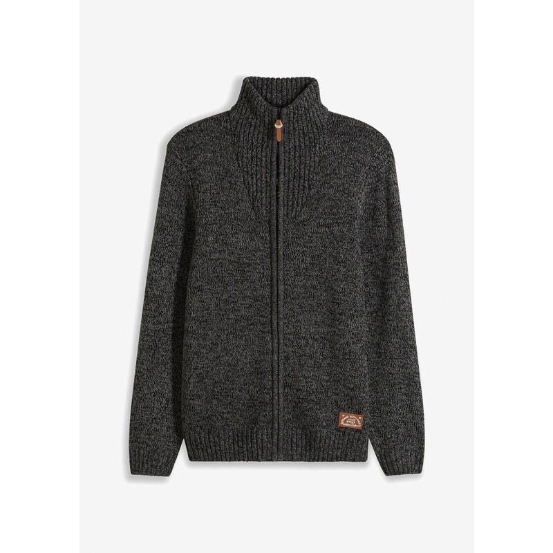 bonprix Pletený sveter so stojačikom, farba šedá 58487074