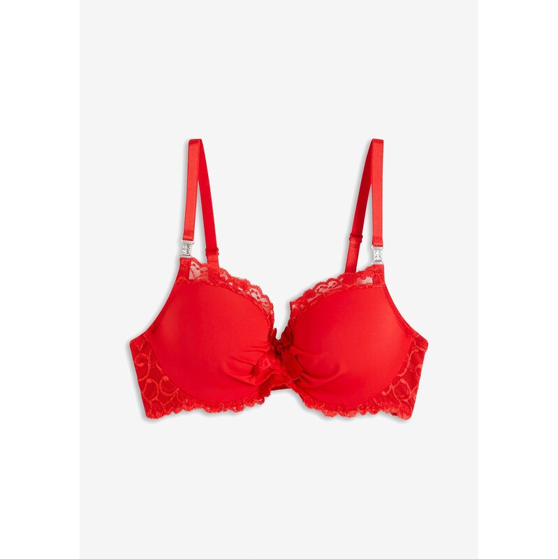 bonprix Vystužená podprsenka s recyklovaným polyamidom, farba červená 57185933