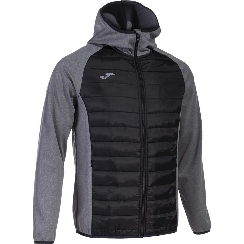 Sivo-čierna pánska softshellová bunda Joma Berna III Softshell Hoodie 66148983