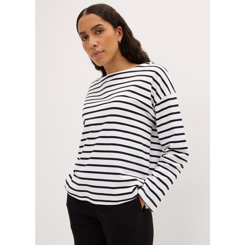 bonprix Tričko s dlhým rukávom, z bio bavlny, úzky lodičkový výstrih 58486848