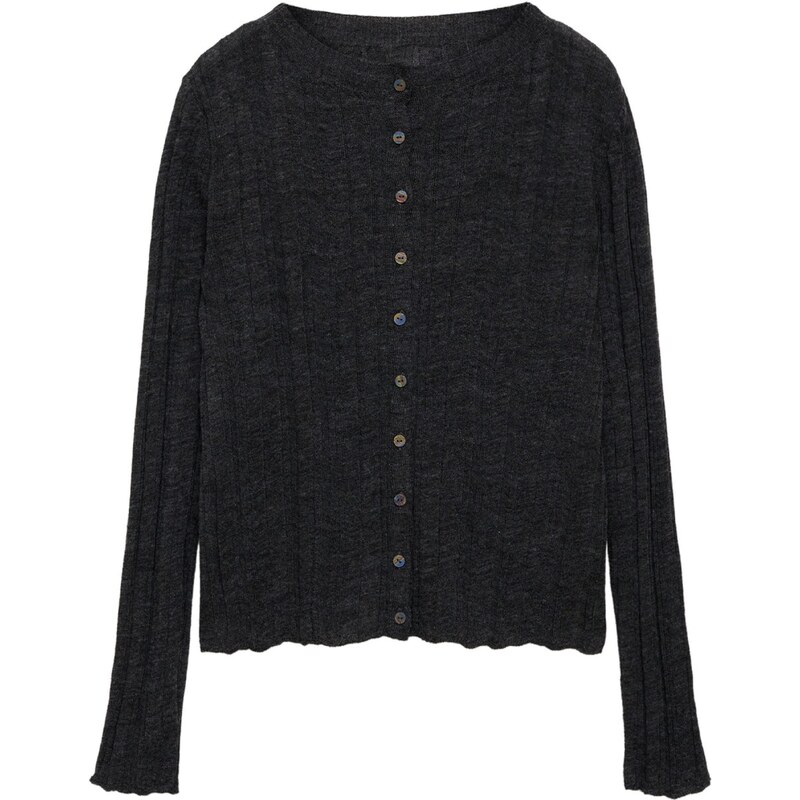 MANGO Kardigán Oporto antracitová 58490109