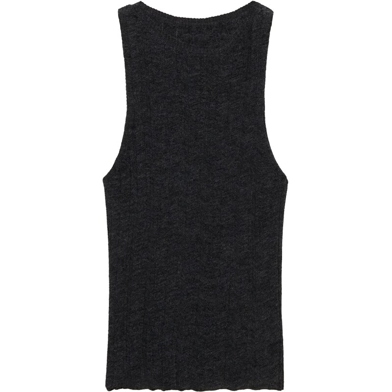 MANGO Vyšívaný top OPORTO antracitová 58490189