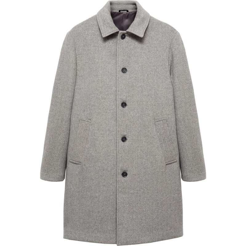 MANGO MAN Prechodný kabát Ennio sivá / šedobiela 60867602