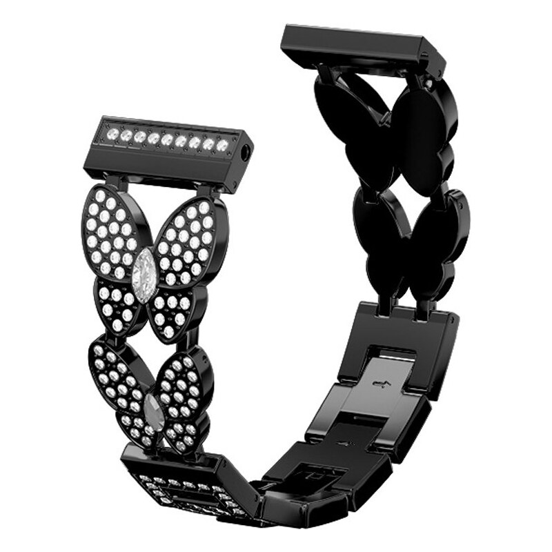 Elegantný kovový remienok Motýľ čierna 22mm 58989367
