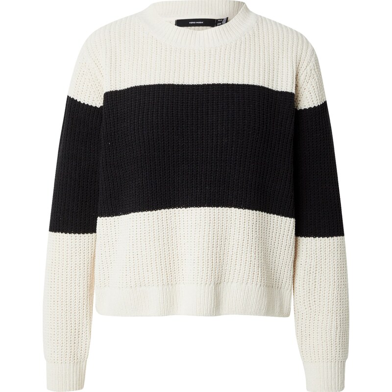 VERO MODA Sveter VMAGATE béžová / čierna 58498626