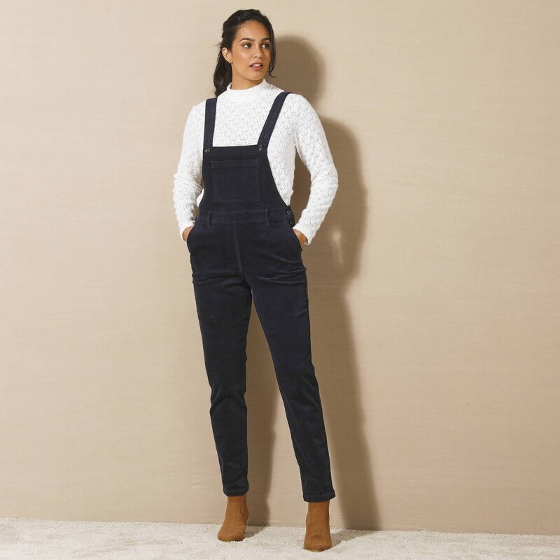 Menčestrové nohavice s trakmi nám. modrá 040 Blancheporte 58509342