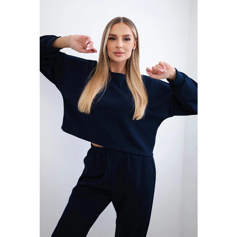 MladaModa Viskózová tepláková súprava Amour námornícka modrá 58175223