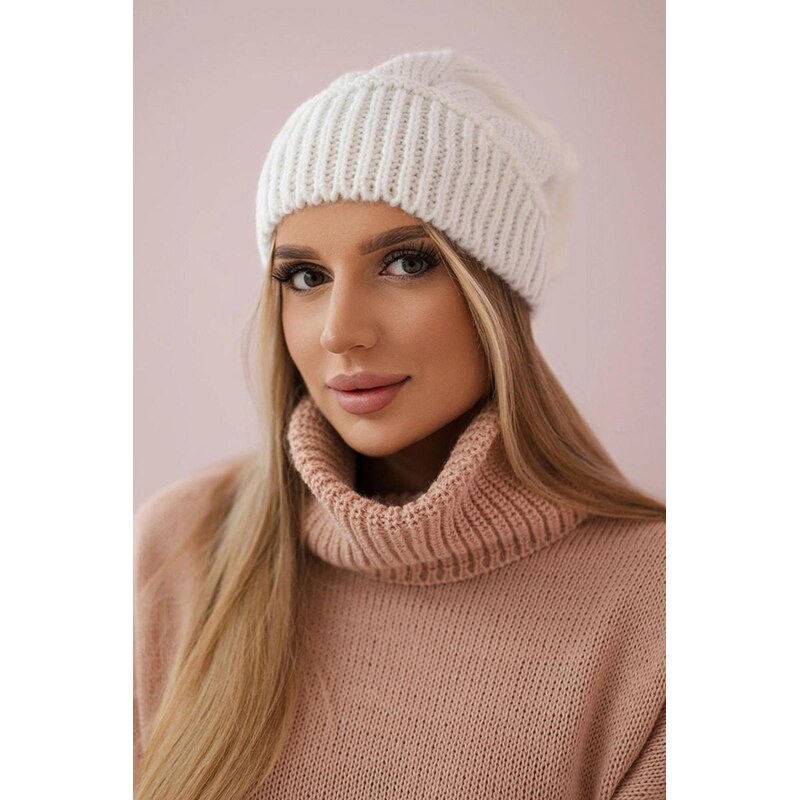 MladaModa Dámska čiapka Ingrid K371 biela 46491317