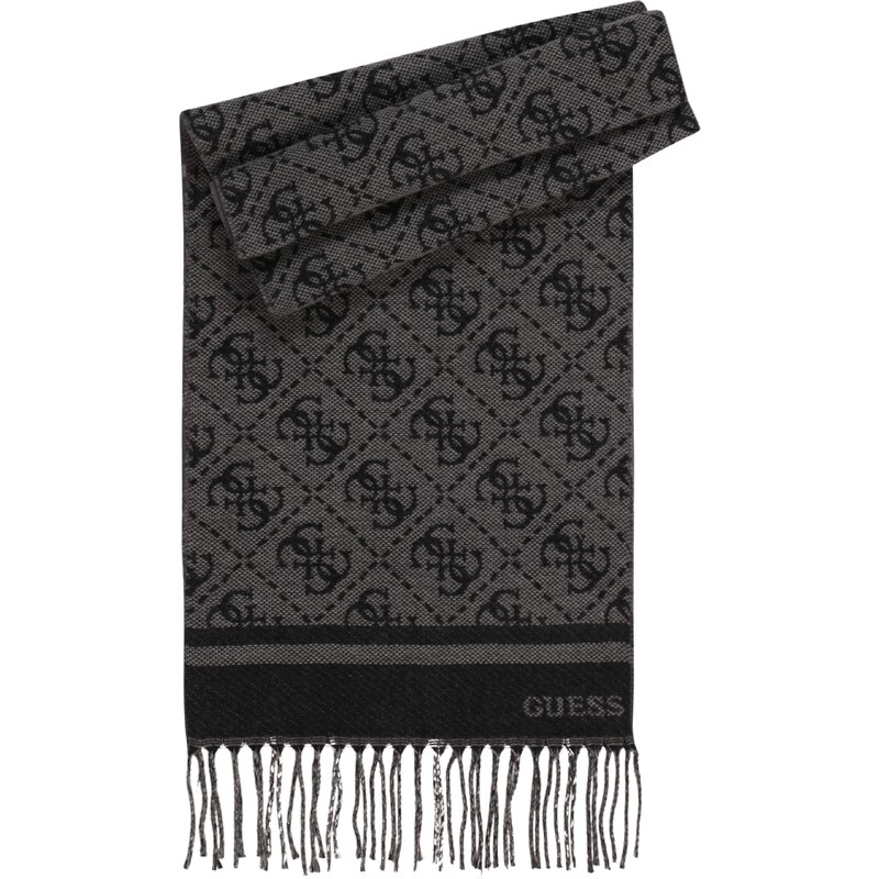 GUESS Šál Milano svetlosivá / čierna 58512589