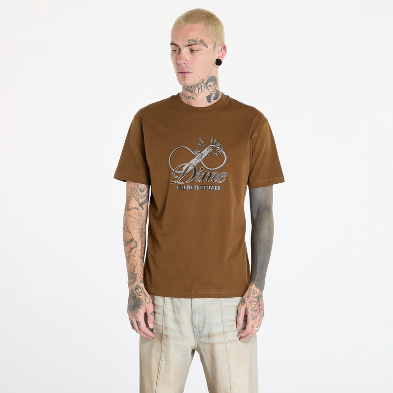 Tričko DIME Cursive Power T-Shirt UNISEX Dark Brown S 58987344