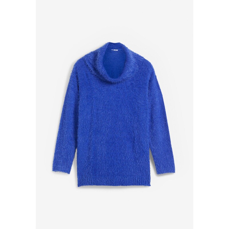 bonprix Oversize rolák s mäkkým páperovým vláknom, farba modrá 47430758