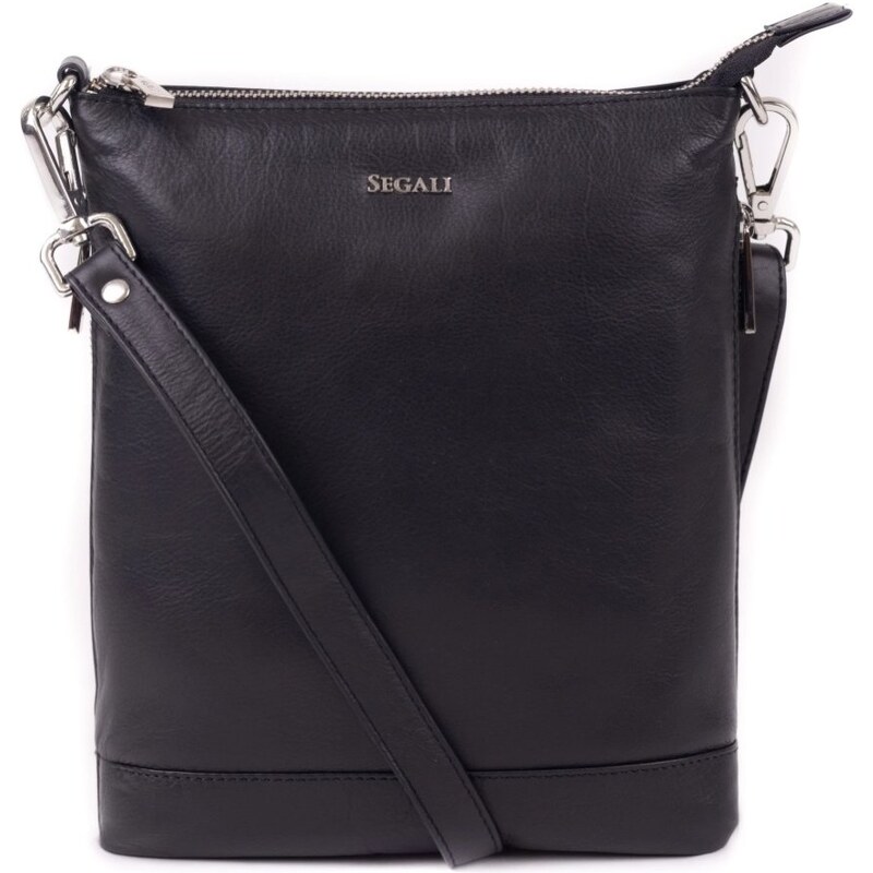SEGALI Dámska kožená taška cez rameno SG-29060 čierna 59054982