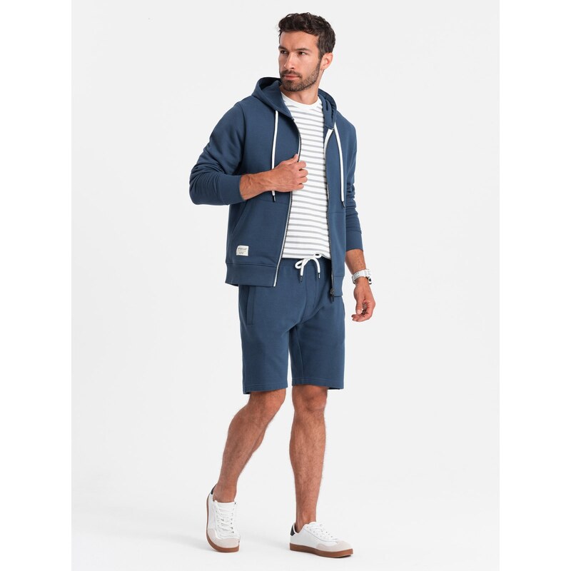 Ombre Mens sweatshirt set unbuttoned sweatshirt + shorts 64875256