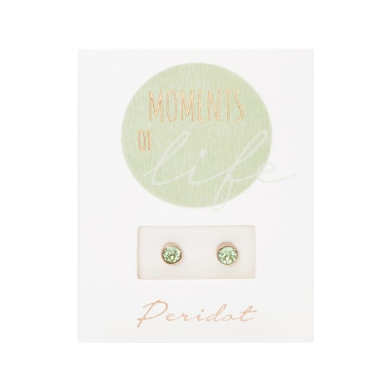 Ligot Náušnice z chirurgickej ocele puzetové Peridot 59064528