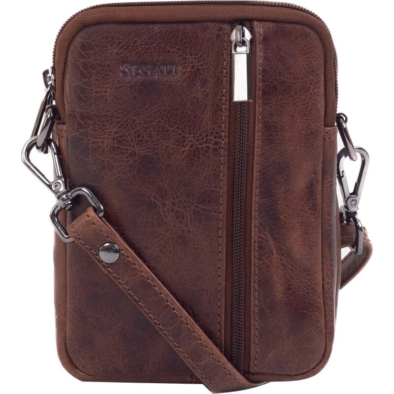 SEGALI Kožená taška cez rameno/vrecko na opasok Segali SG-26032 hnědá 59065113
