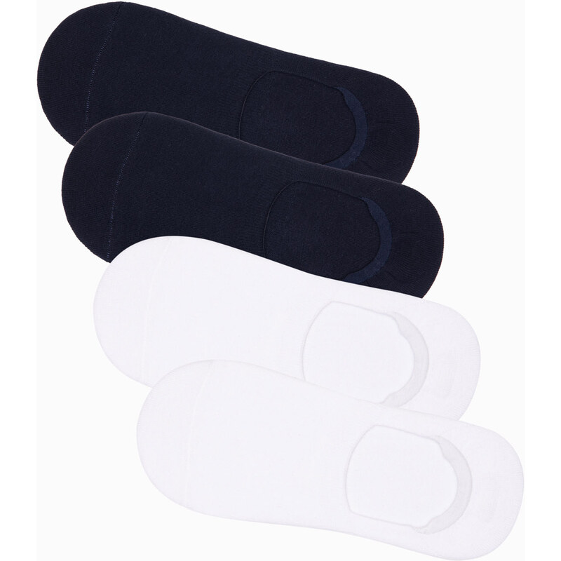 Ombre Mens foot socks 4-pack - white and navy OM-SOSS 57753573
