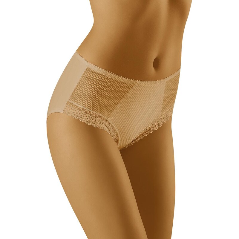 Wol-Bar Vyššie sťahovacie nohavičky s čipkou Roma béžové, Farba béžová 20151120