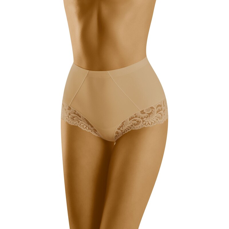 Wol-Bar Sťahovacie nohavičky s čipkou vyšší pás Exepta béžové, Farba 20151042