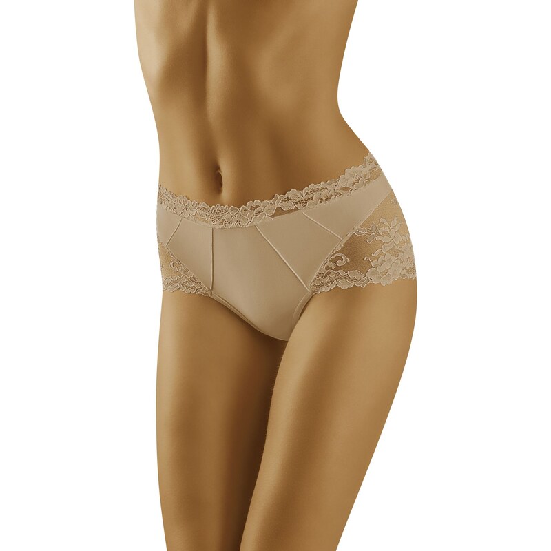 Wol-Bar Vyššie čipkované nohavičky Luxa béžové, Farba béžová 22235547