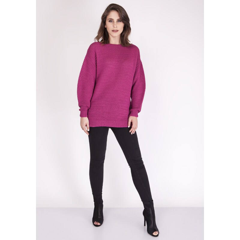 MKMSwetry Dámsky sveter Beatrix SWE 097 amarantový, Farba amarantová 34095787