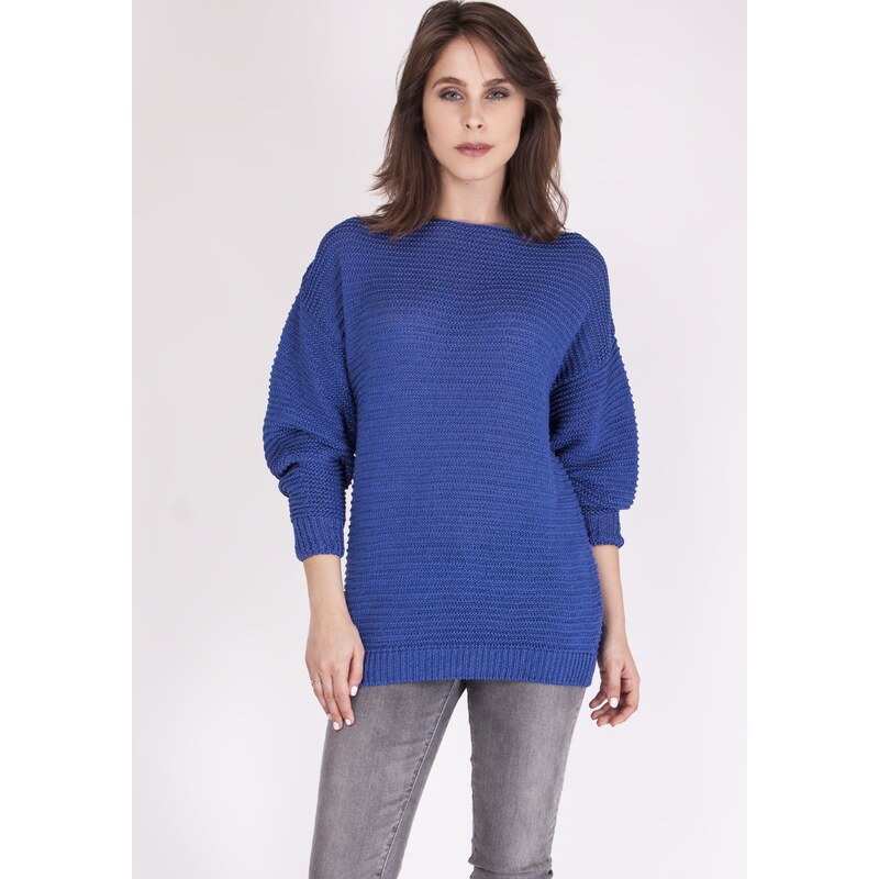 MKMSwetry Dámsky sveter Beatrix SWE 097 nevädzová modrá, Farba modrá 34095789