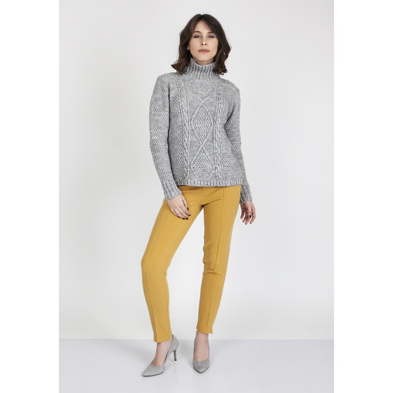 MKMSwetry Dámsky sveter Estelle SWE 121 šedý, Farba šedá 34095794