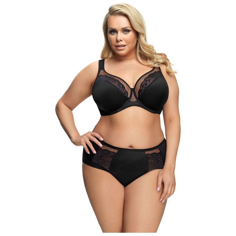 Gorsenia Elegantné nohavičky s vyšším pásom Luisse K442 čierne, Farba 19335179