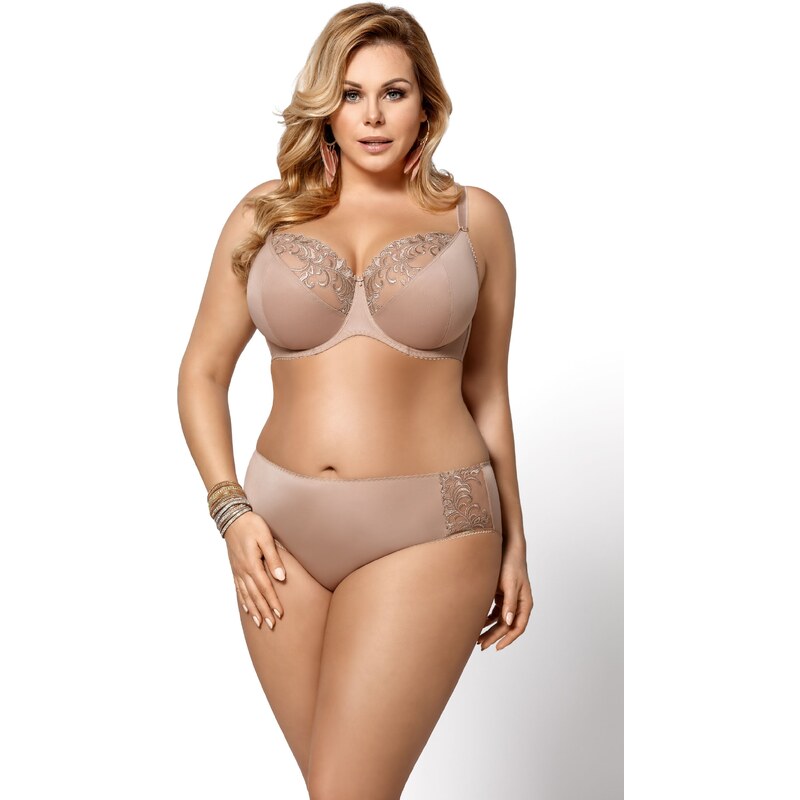 Gorsenia Elegantné nohavičky vyššie Victoria K379 béžové, Farba béžová 19335189