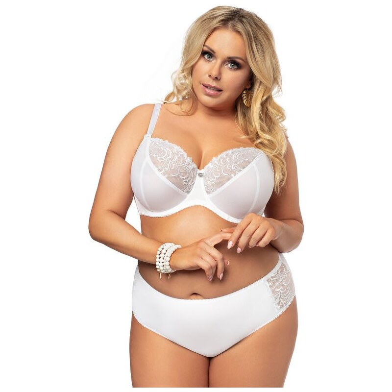 Gorsenia Elegantné nohavičky vyššie Victoria K379 biele, Farba biela 19335190