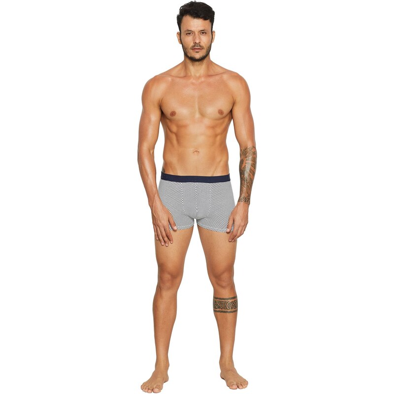 Henderson Pánske boxerky Vision 37799-59X, Farba biela-tmavomodrá 20153294