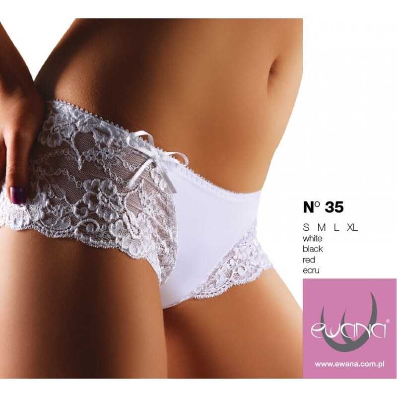 Ewana Dámske zvodné boxerky s čipkou Cattie 035, Farba smotanová 46466207